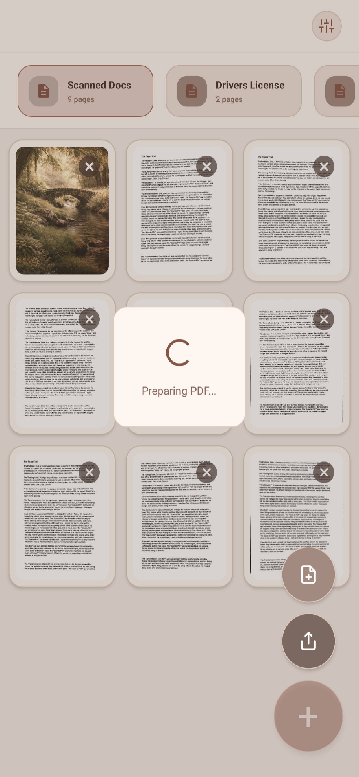 Couco Scan editing screen